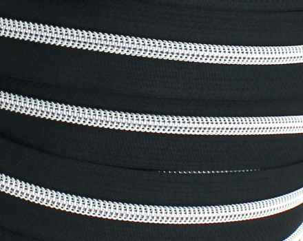 Endlosreißverschluss metallisiert schwarz/ silber (1m)